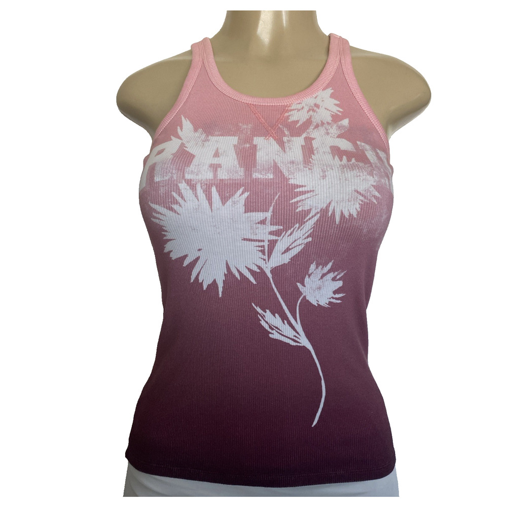 Dorothee Schumacher tank Top Ribbed Pink Ranch Flower Pink Purple Ombre Round 3